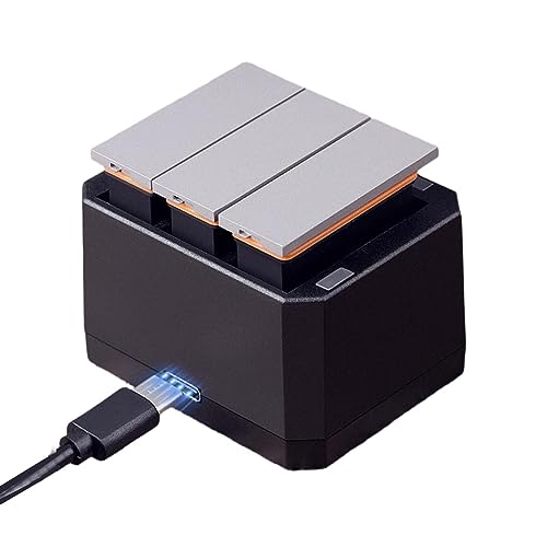 Yunseity 3-Kanal-USB-Kamera-Ladegerät + 1300 MAh Ersatzakkus, 3er-Pack, Akkuladegerät-Kit für OSMO Action-Kamera, mit LED-Anzeige Yunseity 3-Kanal-USB-Kamera-Ladegerät + 1300 MAh Ersatzakkus, 3er-Pack, Akkuladegerät-Kit für OSMO Action-Kamera, mit LED-Anzeige von Yunseity
