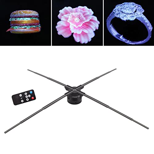 Yunseity 3D-Hologramm-Projektor-Lüfter WiFi/App, 99 cm 3D-Hologramm-Werbedisplay-Lüfter 4 Blatt Eingebaute 8-GB-TF-Karte für Weihnachten, Shop, Bar-Werbedisplay (1600 * 1184P) von Yunseity