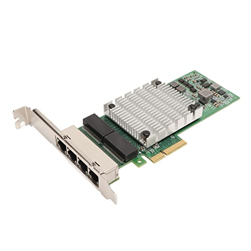 Yunseity 4 Ports PCIe WiFi Karte für Desktop PC, I350 Chip Gigabit Netzwerkkarte PCI Express Ethernet Adapter, 10/100/1000Mbps 4 RJ45 Ports von Yunseity