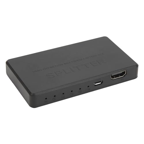 Yunseity 4K-Splitter 1 in 4 Out, Video-Verteilerbox Unterstützt 3D und 4K, Störungsfrei, Einfache Verbindung mit USB-Stromkabel für HDTV, STB, DVD, PS3, Projektor von Yunseity