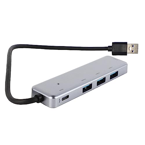 Yunseity 5-in-1-USB-Hub, USB-Dongle 4 USB3.0, USB-C-Schnittstelle, Dockingstation für Schnelle Datenübertragung für Maus, Festplatte, Tastatur Usw von Yunseity