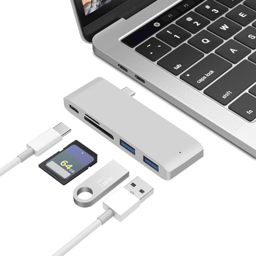 Yunseity 6-in-1-Hub, 2 USB-Anschlüsse, SD-TF-Kartenleser, Dongle, Hub-Multiport-Adapter fürPro,Air, Telefone von Yunseity