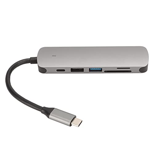 Yunseity 6-in-1-USB-C-Multiport-Adapter, Typ-C-Hub, Laptop-Dockingstation Typ C auf HD-Multimedia-Schnittstelle + USB3.0 + USB2.0 + SD + TF + PD für Computer mit Typ-C-Anschlüssen von Yunseity