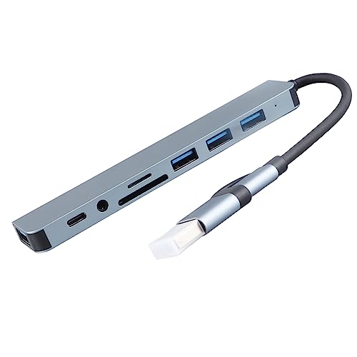 Yunseity 8-in-1-Typ-C-Hub, USB-Dongle Typ C auf USB 3.0, USB C, USB 2.0, USB 3.0-Dockingstation für Laptop, Tablet, Desktop, Mobiltelefon von Yunseity