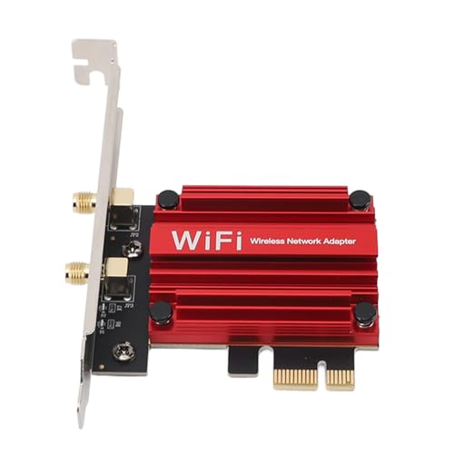 Yunseity AX210 WiFi 6 PCIe-Netzwerkkarte, 2,4 G 5,8 G 6 G 3-Band-Bluetooth-Wireless-Adapter Unterstützt 802.11a/b/g/n/ac/ax, Desktop-PC PCIe-WLAN-Adapter für Windows 10/11 (64 Bit) von Yunseity