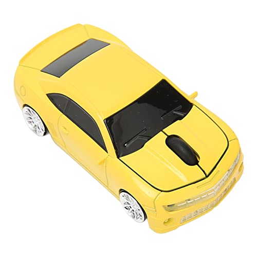 Yunseity Auto-Maus, 2,4 GHz Kabellose Auto-Computer-Maus für Kinder, 1600 DPI Optische Gaming-Mausmäuse, für PC, MAC-Computer-Laptop (Gelb) von Yunseity