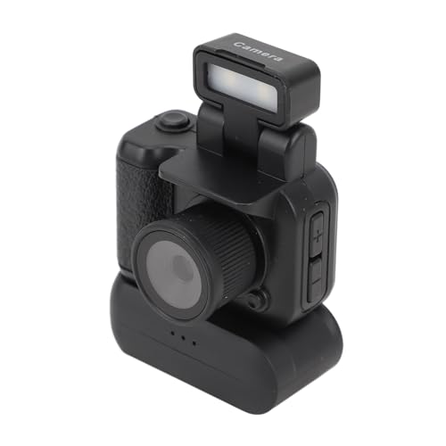 Yunseity Daumen-Fotokamera, Lange Akkulaufzeit, Loop-, 1,44-Zoll-Farbbildschirm, Kleine DV-Kamera, Flip-Taschenlampe, OTG-Anschluss für Kameras (Black) von Yunseity