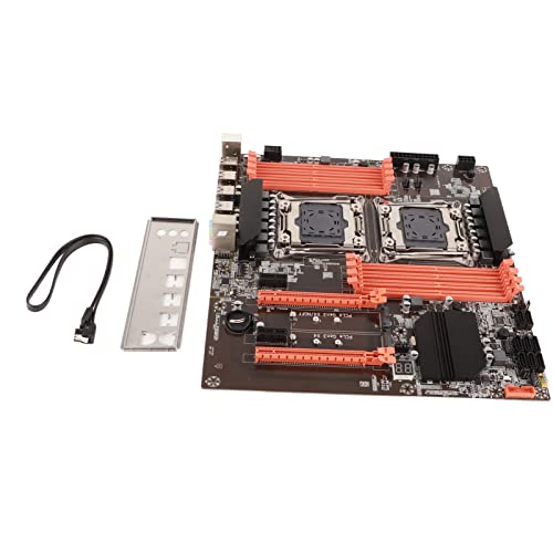 Yunseity Desktop-Motherboard mit Zwei Sockeln, 2011 3-poliges DDR4, Unterstützt 8 DDR4-Steckplätze, 4 USB3.0, NVME PCIE X4, Hochgeschwindigkeits-Gigabit-Netzwerkkarte von Yunseity