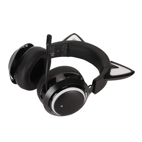 Yunseity Drahtlose -Kopfhörer, 3,5 Mm Abnehmbares Kabel, Kabellose Kopfhörer mit 3D-Surround-Sound, 1500 MAh, Einziehbares Mikrofon für PC-Musik (#1) von Yunseity