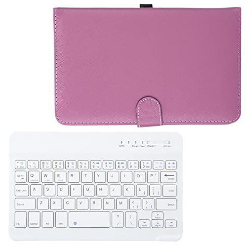 Yunseity Drahtlose -Tastatur, Tablet-Tastatur mit PU-Ledertasche, Abnehmbare Tastatur, Schnelles Aufladen und Energiesparen für 4,5-6,8-Zoll-Bildschirmtelefone. (Lila) von Yunseity