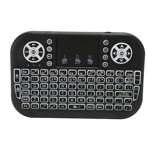 Yunseity Drahtlose -Tastatur mit Touchpad, Wiederaufladbarer 2,4-GHz-RF-Multi-Touch-Handtastatur-Controller für PC, Unterstützung, Unterstützt Multi-Touch von Yunseity