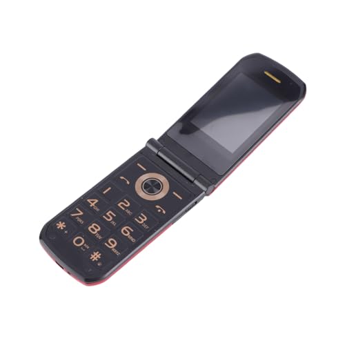 Yunseity Dual-Card-Flip-Phone, 4G-Senior-Flip-Phone. 2,6-Zoll-Hauptbildschirm für den Innenbereich (Rot) von Yunseity