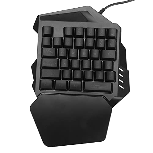 Yunseity Einhand-Gaming-Tastatur, RGB-Hintergrundbeleuchtung, 35 Tasten, Tragbare -Gaming-Tastatur mit Handballenauflage, Mechanische Einhand-Tastatur für PS4, PS5, PC-Laptop von Yunseity