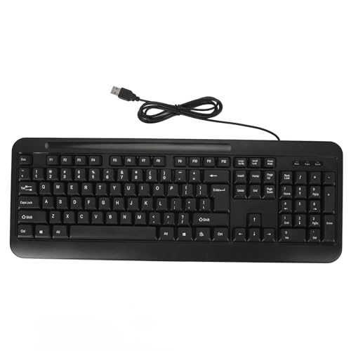 Yunseity Ergonomische Kabelgebundene USB-Tastatur, Volle Größe, Geräuschloses Tippen, 104 Tasten, Einstellbarer Winkel, Plug-and-Play, 4,9 Fuß Langes Kabel, Umfassende Kompatibilität für von Yunseity