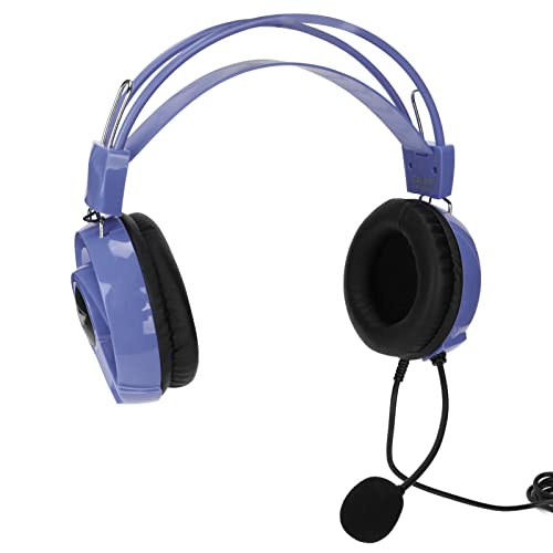 Yunseity Gaming-Headset, Verstellbare Kopfbedeckung Im Modischen Stil, LED-Atemlicht, Kabelgebundenes Headset mit Omnidirektionalem Mikrofon, mit 3,5-mm-Steckern und USB-Steckern (Lila) von Yunseity