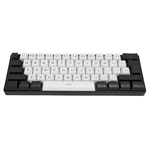 Yunseity Gaming-Tastatur, Mechanisches Gefühl, Ergonomische -RGB-Tastatur, 61 Tasten, Kompakt, 100 MA Arbeitsstrom, für Büro (White) von Yunseity