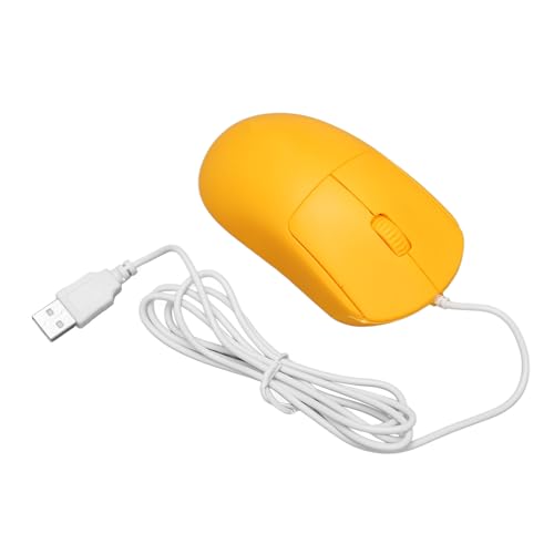 Yunseity Kabelgebundene Maus, Optisch, 1200 DPI, Plug-and-Play-USB-Anschluss, Einfach zu Bedienende Computermaus, Kabelgebunden, für Desktop-PC für Büro (Yellow) von Yunseity