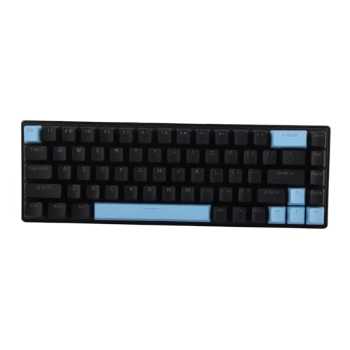 Yunseity Kabelgebundene Mechanische Tastatur, 68 Tasten, Tragbar, Abnehmbares Kabel, Verhindert Geisterbilder, RGB-Hintergrundbeleuchtung, Tastatur mit Blauen Schaltern für Laptop von Yunseity