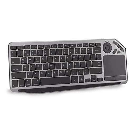 Yunseity Kabellose Bluetooth-Tastatur, 2,4 G Kabellose Touch-TV-Tastatur mit Farbiger Hintergrundbeleuchtung, Multimedia-Tastatur mit Touchpad, für IOS, Windows, Android TV Box, HPTC von Yunseity
