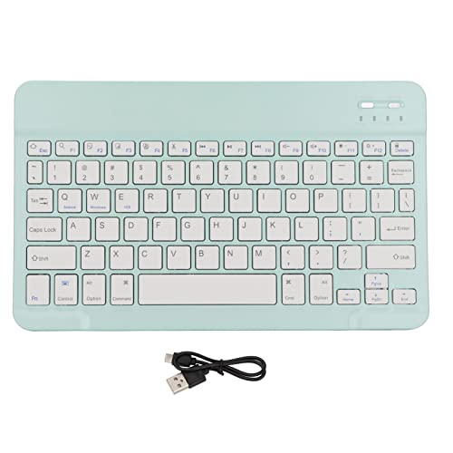 Yunseity Kabellose Bluetooth-Tastatur für Tablet, Kleine Tragbare Wiederaufladbare Tastatur, für Android, IOS, Windows-Geräte Tablet-Handy(Grün) von Yunseity