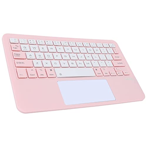 Yunseity Kabellose Bluetooth-Tastatur mit Touchpad für Tablet, Wiederaufladbare -Tablet-Tastatur, für IOS Android Windows-Geräte(Rosa) von Yunseity