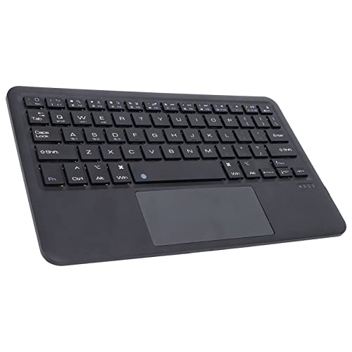 Yunseity Kabellose Bluetooth-Tastatur mit Touchpad für Tablet, Wiederaufladbare -Tablet-Tastatur, für IOS Android Windows-Geräte(Schwarz) von Yunseity