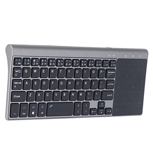 Yunseity Kabellose Tastatur, 2,4 G Ultradünne Tastatur, Tragbare -Tastatur mit Touchpad-Ziffernblockfunktion für Windows-, Android- und IOS-Systeme von Yunseity