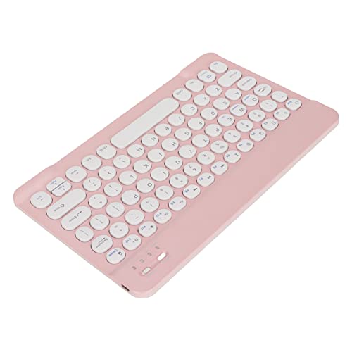 Yunseity Kabellose -Tastatur, Schlanke und Kompakte Kabellose -Tastatur für Mobiltelefone, Tablets, Laptops, Kompatibel mit IOS für für, Eingebauter 150-mAh-Akku (Rosa) von Yunseity