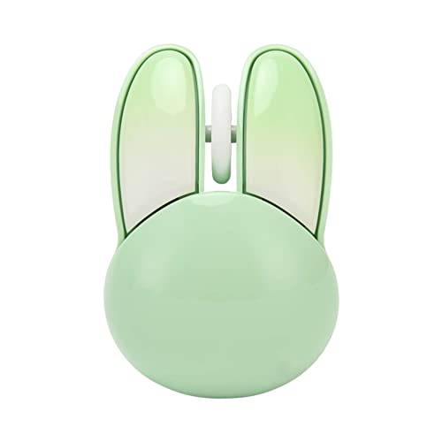 Yunseity Kaninchen-Maus, Niedliche Kabellose Kaninchen-Maus mit USB-Empfänger, 1200 DPI, Geräuschlose Optische 3-Tasten-Maus, Batteriebetrieben, für PC, Laptop, Desktop (Matcha-Grün) von Yunseity