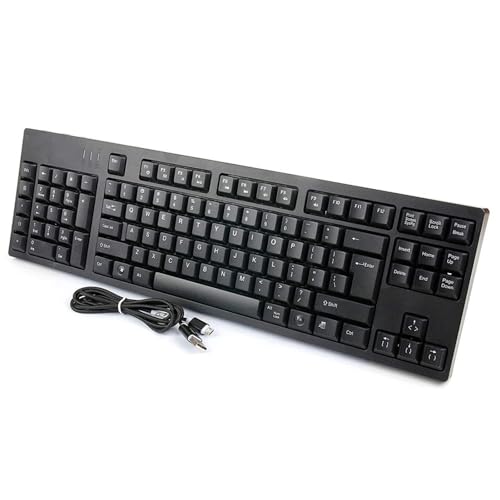 Yunseity Linkshänder-Tastatur, Kabelgebundene USB-Tastatur mit 2 USB-Hubs, 109 Tasten, Ergonomische Tastatur, mit Nummernblock für die Linke Hand, für das Home Office von Yunseity