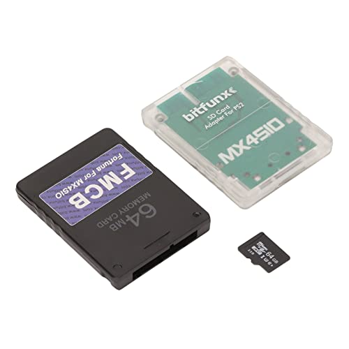 MX4SIO SIO2SD TF-Kartenadapter mit 64G TF-Karte, für PS2-Spielekonsole FMCB-Kartenspeichererweiterungsadapter Geeignet für OPL 1.2.0 Schlanke Konsolen von Yunseity