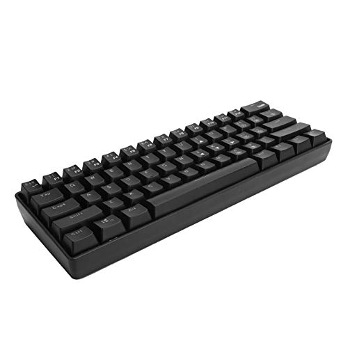 Yunseity Mechanische Gaming-Tastatur, 61-Tasten-Tastatur, RGB-Hintergrundbeleuchtung, Kabel-USB-Tastatur mit Blauem Schalter, USB-Kabel-Floating-Tastatur, Computerzubehör, 2,4-G-Empfänger. von Yunseity