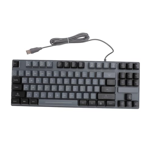 Yunseity Mechanische RGB-Tastatur, 87 Tasten, Multimedia-Steuerung, USB-kabelgebundene Gaming-Tastatur, RGB-Gaming-Tastatur mit Hintergrundbeleuchtung für Windows/IOS/Android von Yunseity