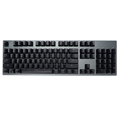 Yunseity Mechanische Tastatur, 104 Tasten LED-Hintergrundbeleuchtung Gaming-Tastatur, Blauer Schalter, Ergonomische PC-Tastatur mit 2,4 G/Kabel, für -Computer (Blauer Schalter) von Yunseity