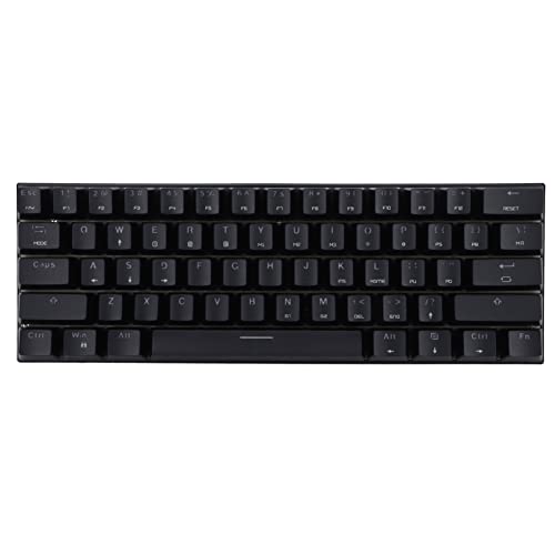 Yunseity Mechanische Tastatur, 61 Tasten LED RGB-Hintergrundbeleuchtung USB Kabelgebundene Mechanische Gaming-Tastatur, BT/Kabelgebundener Dual-Modus, für PC Computer Desktop (Blauer Schalter) von Yunseity