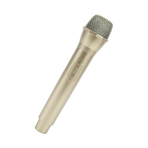 Yunseity Mikrofon-Requisite für Karaoke, Hochsimuliertes Tragbares Bühnenrealistisches Requisiten-Mikrofon, Fotografie-Requisiten für Kinderreden und Spielzeug (Gold) von Yunseity
