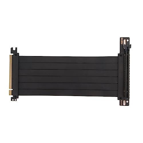 Yunseity PCIE 3.0 X16 Extender Riser-Kabel, Flexibler, Rechtwinkliger Hochgeschwindigkeits-PCI-Express-Port, GPU-Grafikkarten-Verlängerungskabel-Adapter (Schwarz) von Yunseity