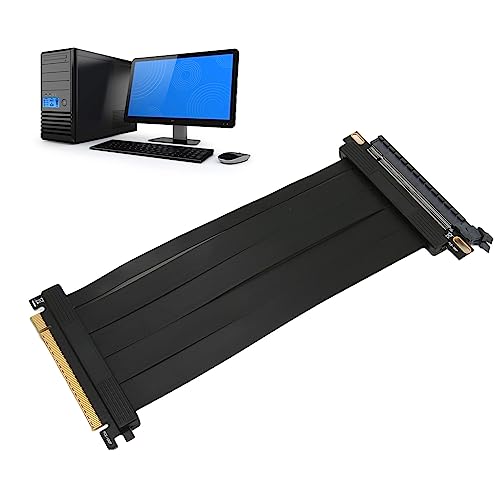 Yunseity PCIE 4.0 X16 Riser-Kabel, Hochgeschwindigkeits-PCI Express 4.0 Riser-Extender mit 180°-Adapter, GPU-Erweiterungskarte für RTX3090 RTX3080 RTX3070, 7,87 Zoll/20 cm von Yunseity