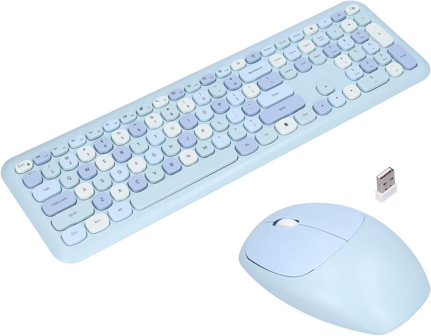 Yunseity Plug-and-Play-Funktion für lebensechtes Tastatur- und Maus-Set, mit Retro-Design, 110-Tasten-Tastatur für Produktivität und Komfort von Yunseity