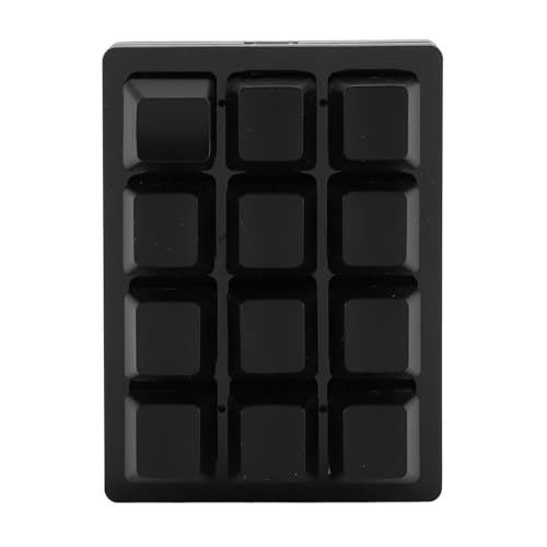 Yunseity Programmierbare Makro-Tastatur, Roter Schalter, Tragbare Mechanische 12-Tasten-Gaming-Tastatur für die Schule und zu Hause (Black) von Yunseity