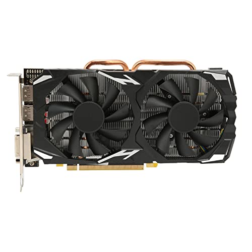 Yunseity RX 580 Gaming Grafikkarte mit 8GB GDDR5 Speicher, 256bit 1284MHz 7000MHz PCI Express 3.0 Grafikkarte mit Dual Fan Support PC, DisplayPort, HDMI, DVI von Yunseity