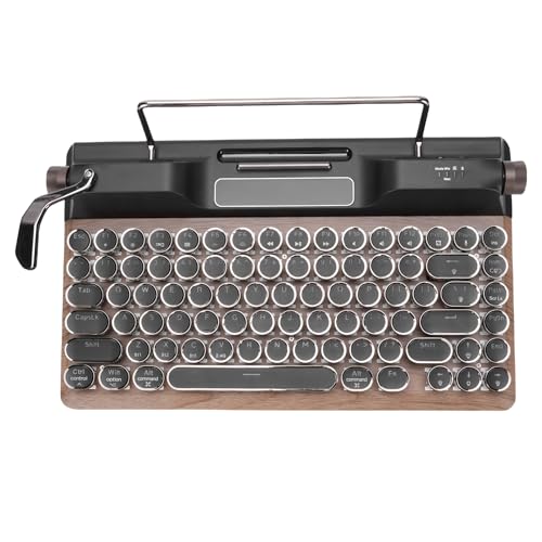 Yunseity Retro Schreibmaschinenmechanische Tastatur, 84 Tasten RGB Backligit Vintage -Tastatur mit Blauen Schalter, Runden Tastaturkaps für PC -Laptop -Telefon Yunseity Retro Schreibmaschinenmechanische Tastatur, 84 Tasten RGB Backligit Vintage -Tastatur mit Blauen Schalter, Runden Tastaturkaps für PC -Laptop -Telefon von Yunseity
