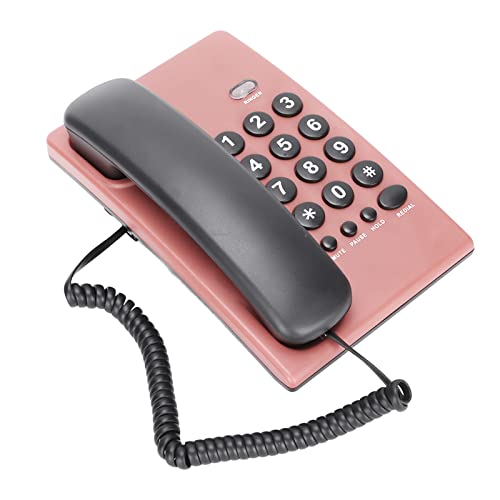 Yunseity Schnurgebundenes Telefon, Festnetztelefon, Festnetztelefon, Batteriefrei, Einzigartige Farbe, Festnetztelefone für das Büro für Zuhause(Rosa) von Yunseity