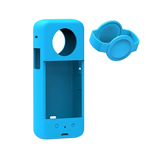 Yunseity Silikon-Kamera-Schutzhülle für Insta360 ONE X3, Anti-Fall-Gummihülle für Insta360 ONE X3 Panorama-Action-Kamera-Zubehör (Blau) von Yunseity