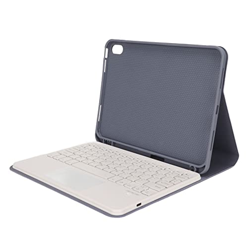 Yunseity Tablet-Hülle mit Tastatur, 2-in-1-Tablet-Abdeckung, Magnetische, Abnehmbare BT-Tastatur mit Stifthalter und Touchpad, Verstellbarer Winkel, für IOS-Tablet 10,9 Zoll (2022) (Lila) von Yunseity