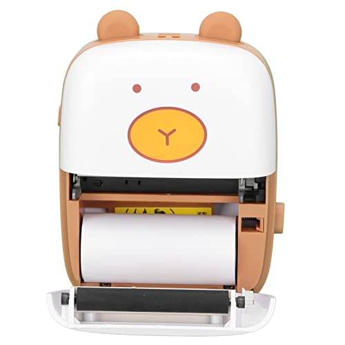 Yunseity -Taschendrucker mit Niedlicher Bärenform, Tragbarer Kabelloser Fotodrucker mit Schneller Druckgeschwindigkeit, für Studenten, DIY-Sammelalbum von Yunseity