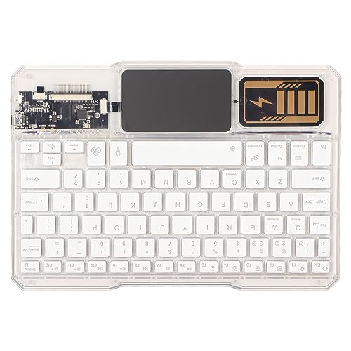Yunseity Tastatur, Transparente Acryl-Tastatur, Schnellverbindung, Lange Standby-RGB-Hintergrundbeleuchtung, Anti-Fingerabdruck-Touchpad für Laptop, Tablet (White) von Yunseity