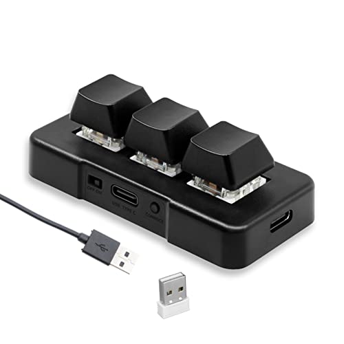 Yunseity -Tastatur mit 3 Tasten, Mechanische Gaming-Tastatur, USB/Wireless/BT RGB-Hintergrundbeleuchtung, Programmierbare -Makro-Tastatur, Einhändige HID-Tastatur von Yunseity
