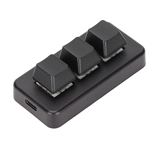 Yunseity -Tastatur mit 3 Tasten, Mechanische Gaming-Tastatur, USB-RGB-Hintergrundbeleuchtung, Programmierbare -Makro-Tastatur, OSU HID-DIY-Tastatur(Schwarz) von Yunseity
