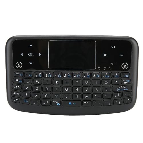 Yunseity -Tastatur mit Touchpad-Maus-Kombination und Multimedia-Tasten, -2,4-GHz-Wireless-Tastatur, mit Wiederaufladbarem Li-Ion-Akku, für TV Box HTPC von Yunseity